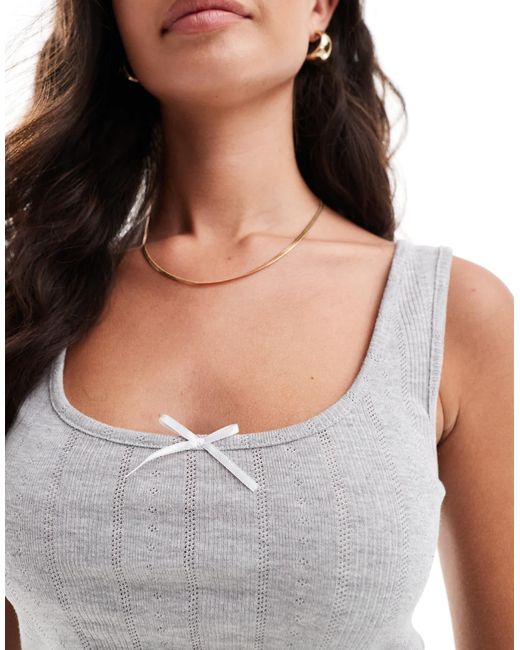 ONLY White Bow Detail Tank Top
