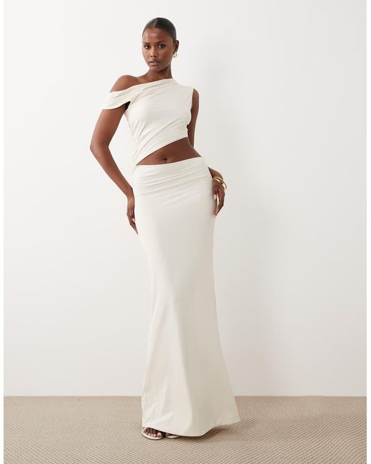 Oh Polly White Off Shoulder Cut Out Detail Maxi Dress