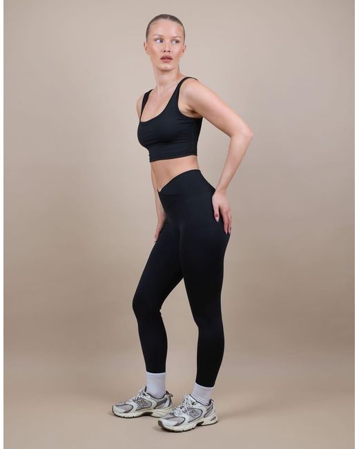 SIMMI Blue Square Neck Cropped Tank Top