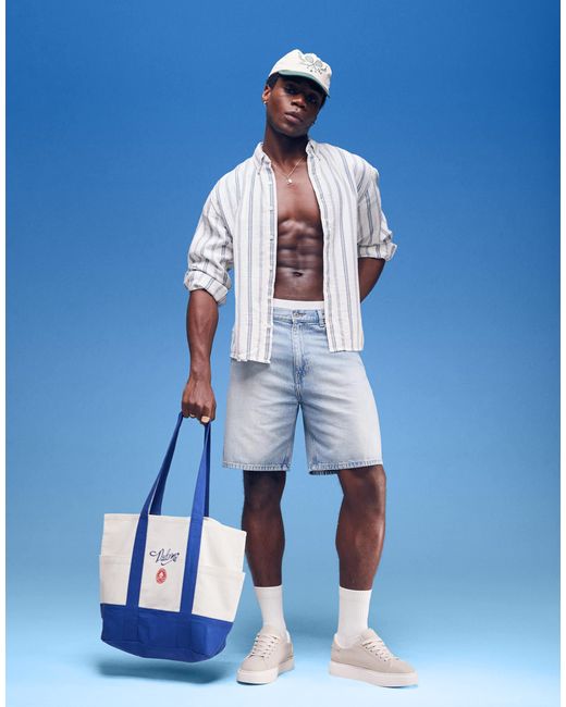 Weekday – galaxy – weite jeans-shorts in Blue für Herren