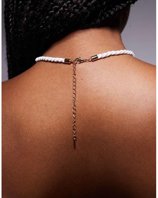 ALDO Metallic Chicadellicc Cord Necklace With Flower Pendant
