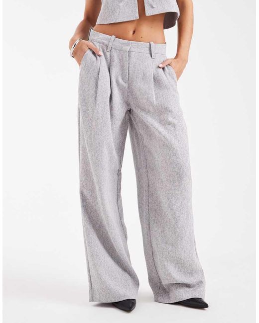 Pantaloni A Fondo Ampio Sartoriali Mélange Con Pieghe Sul Davanti di Vero Moda in Multicolor