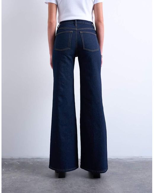TOPSHOP Blue Pippa Mid Rise Comfort Stretch Flare Jean