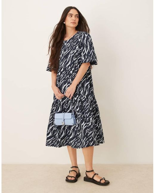 Jdy Mini Jurk Met Stroken, Korte Mouwen En Zebraprint in het Blue