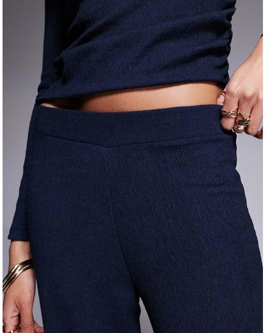 River Island Losse Broek Met Wijde Pijpen En Textuur in het Blue