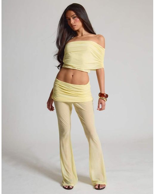 Missy Empire Natural Stretch Chiffon Ruched One Shoulder Top