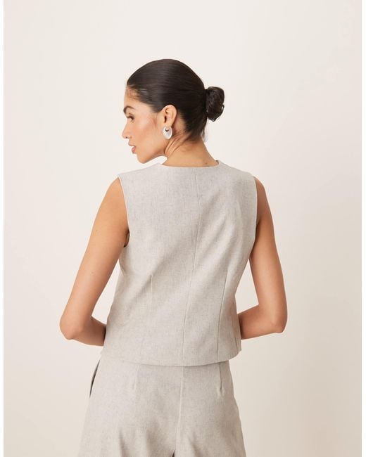 Y.A.S White Tailored Asymmetric Placket Detail Waistcoat