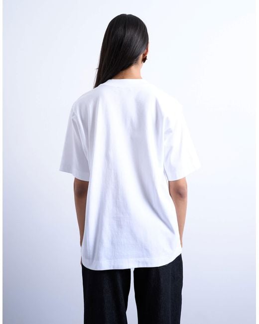 TOPSHOP White Premium Basic Short Sleeve Tee