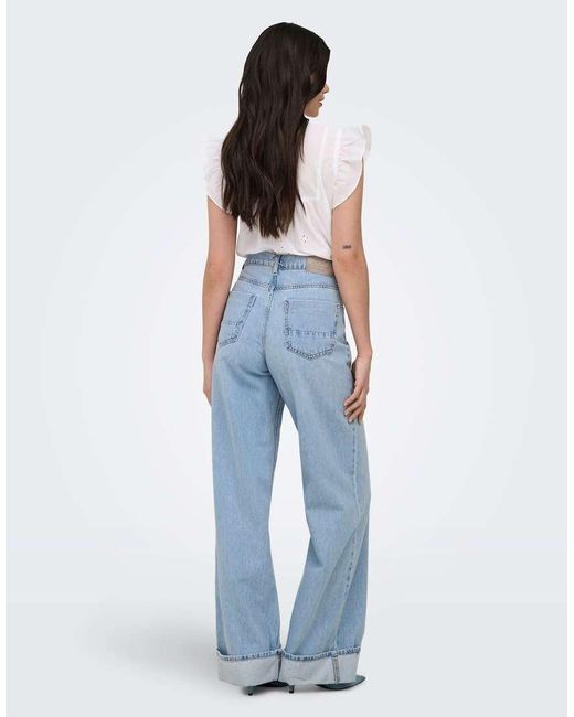 Vaqueros De Corte Ancho En ONLY de color Blue