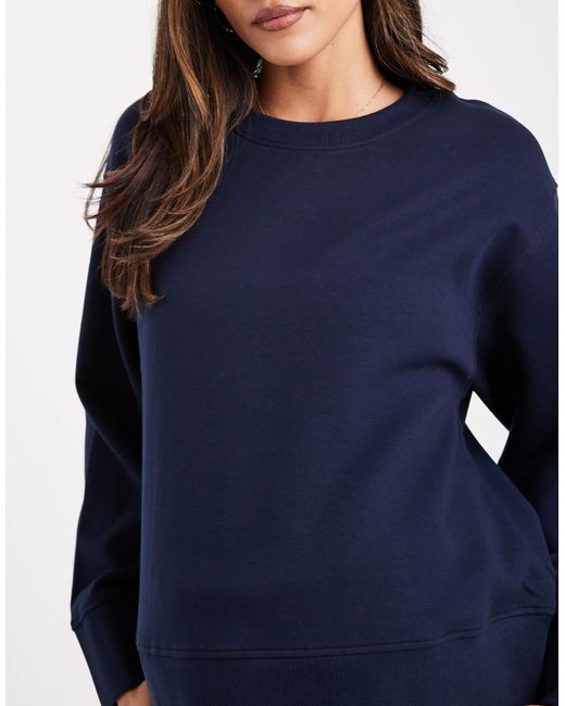 ASOS Blue Asos Design Maternity Interlock Oversized Crew Neck Top