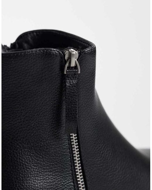 SEQWL Wide Fit Black Twirl Chunky Zip Detail Boots