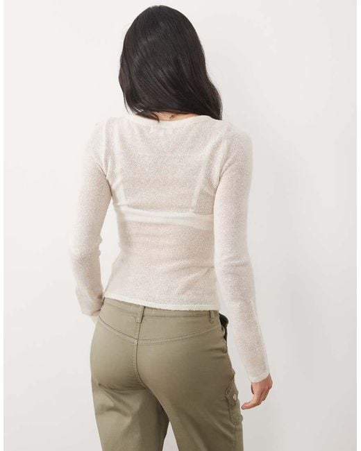 Motel White Elanur Sheer Knit Top