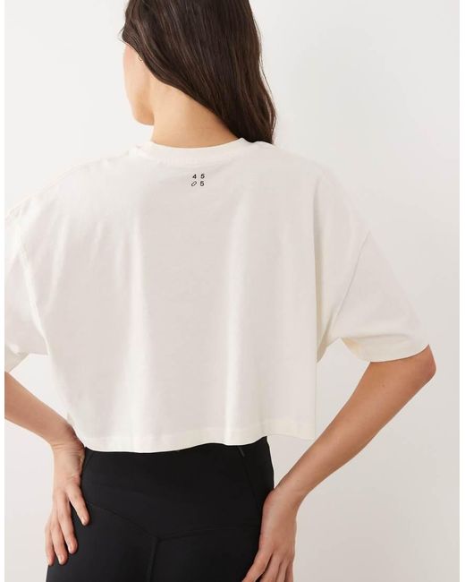 4505 White Icon Heavyweight Cotton Cropped T-Shirt With Quick Dry Finish