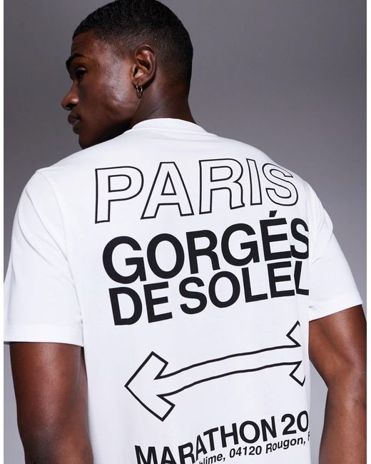 4505 White Quick Dry Performance Jersey Back Graphic Oversized Running T-shirt for men