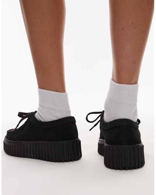 Clarks Black – torhill bee – schuhe aus wildleder mit leopardenmuster