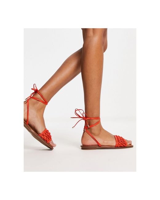 ALDO Seazen Crotchet Lace Up Sandals in Orange | Lyst Canada