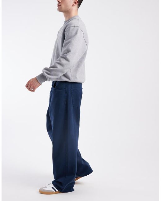 ASOS Blue baggy Pull On Trousers for men
