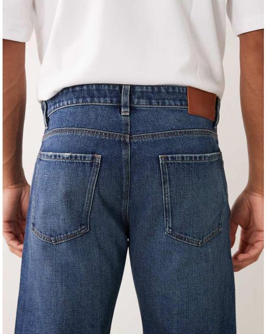 Mango Blue Andreas Linen Blend Straight Fit Jeans for men
