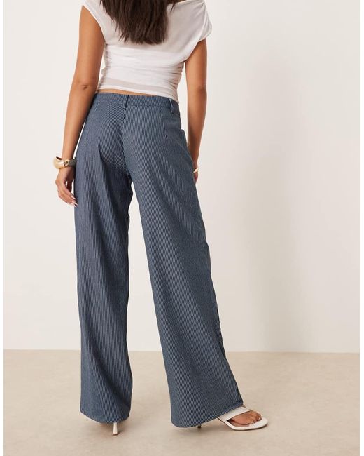 Motel Blue Roomy Extra Wide Leg Trousers