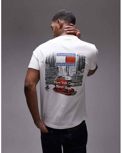 Tommy Hilfiger Gray New York Coffee Back Print T-Shirt for men