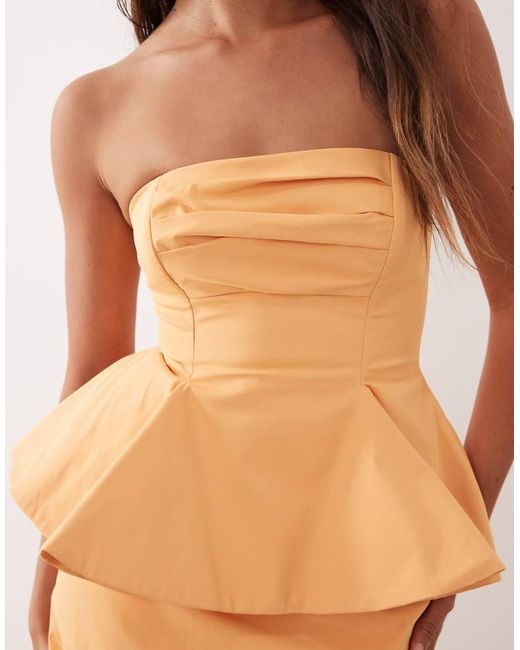 ARRANGE Natural Bandeau Cinched Maxi Dress