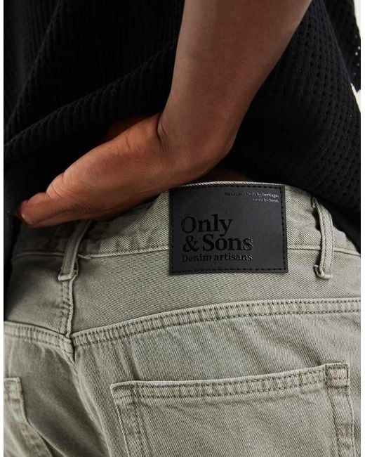 Only & Sons Black Edge Denim Shorts for men