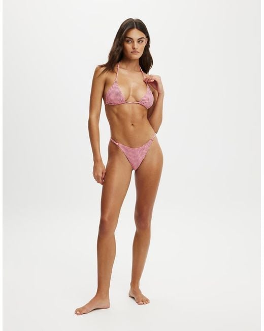 Cotton On Red Micro String Triangle Bikini Top