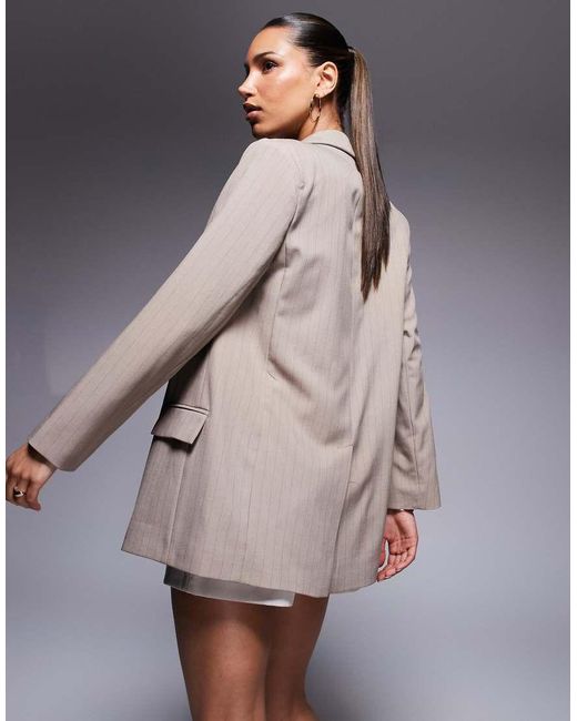 River Island Gray Oversized Blazer