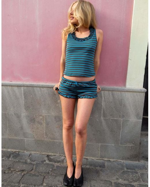 Daisy Street Gray X Emma Jean Stripe Cami Top With Ruffle Detail