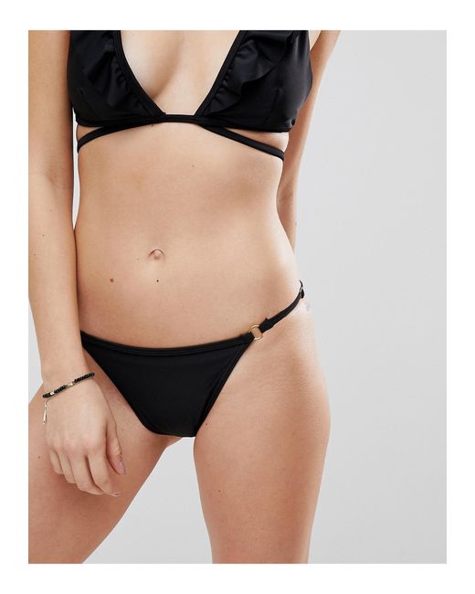black frill bikini bottoms
