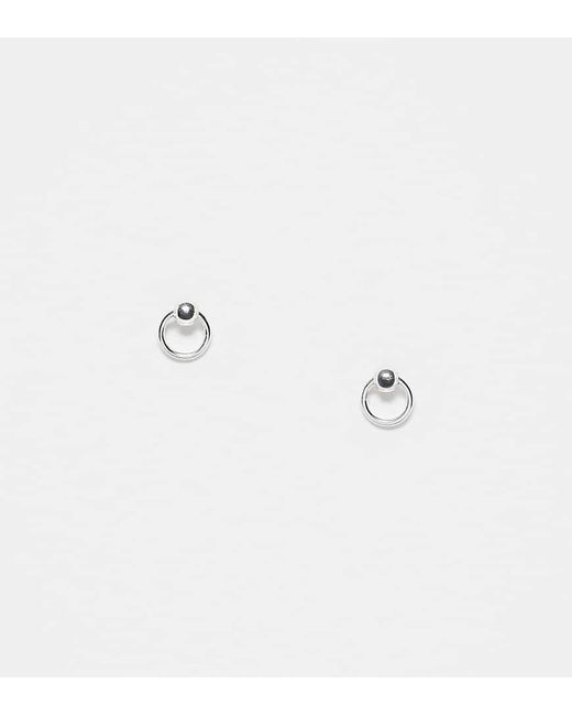 Pendientes De Botón Con Diseño De Esfera De Plata De Ley De Kingsley Ryan de color Metallic