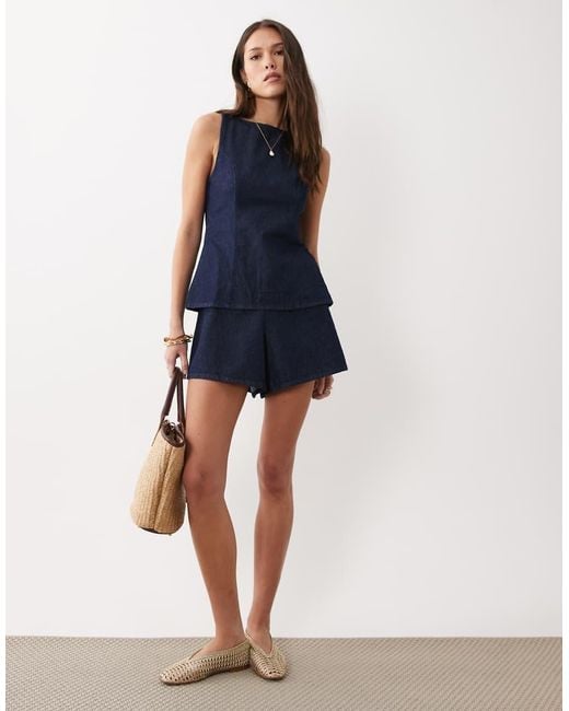 ASOS Blue Denim Clean A Line Short Co-ord