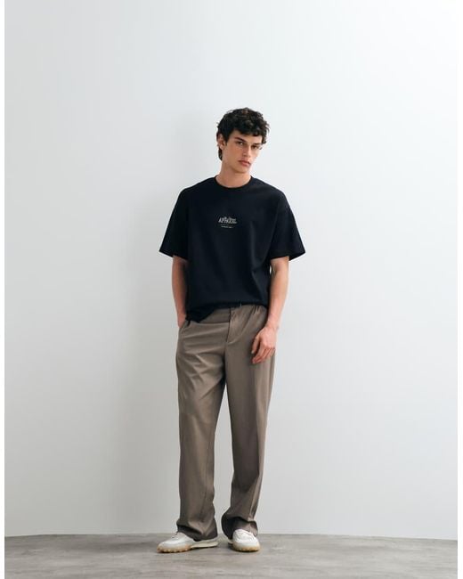 Jack & Jones Blue Oversized Backprint Script T-shirt for men