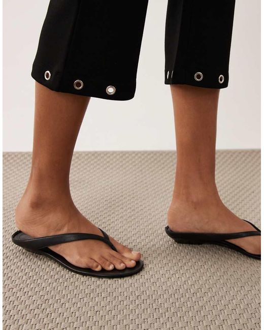 ASOS Natural Flared legging Capri Trouser With Eyelet Detail