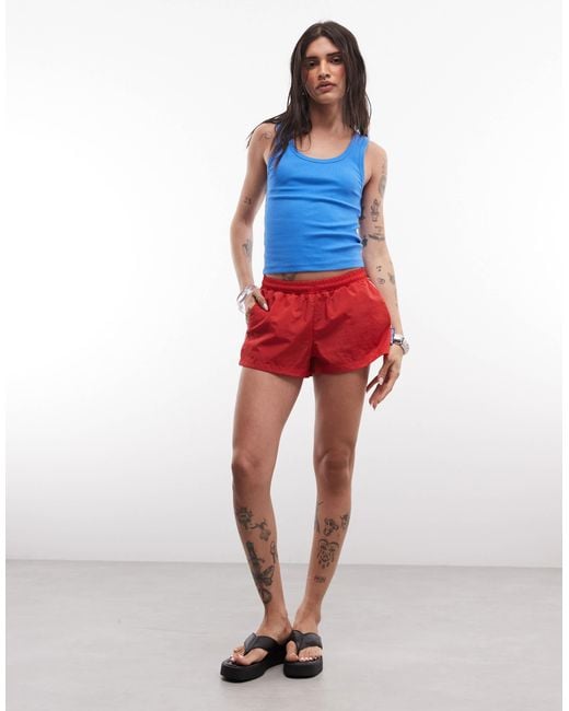 Collusion Blue Mini Track Nylon Short