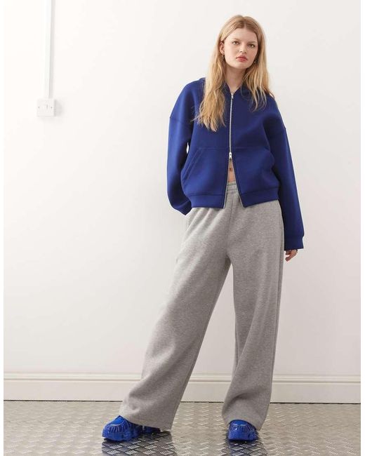 Weekday Blue Scarlet Oversized Zip Through Hoodie