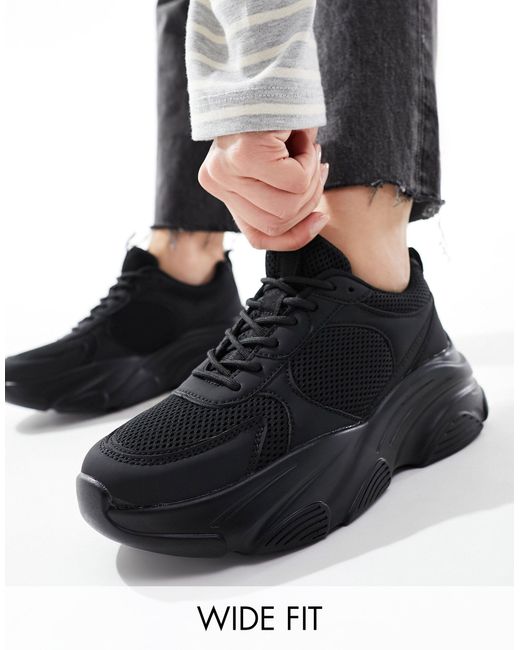 ASOS Black Wide fit – drop – sneaker