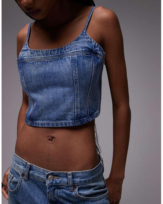Levi's Blue Denim Cami Corset Top