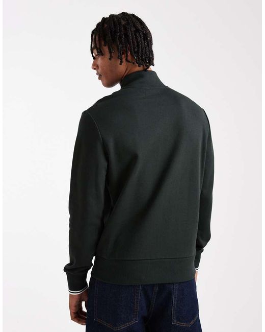 Fred Perry Black Half Zip Sweatshirt for men