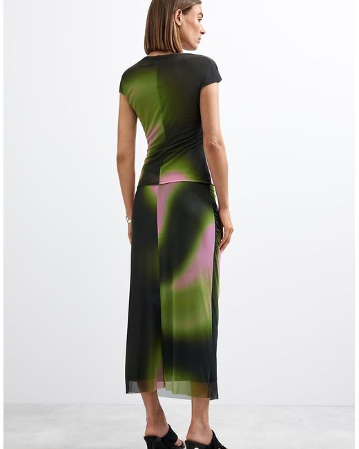 Desigual Green Pencil Knit Skirt