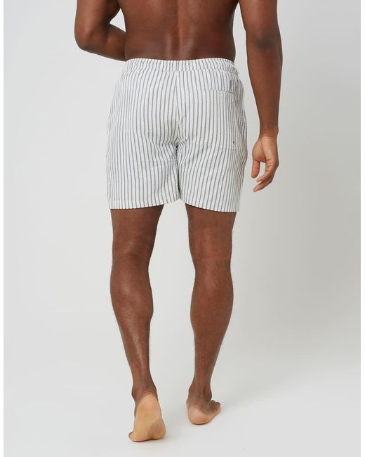 Brave Soul White Elasticated Swimshorts for men