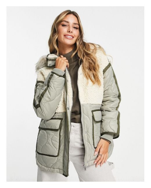 River Island Hybrid Jacket in Green (White) Lyst