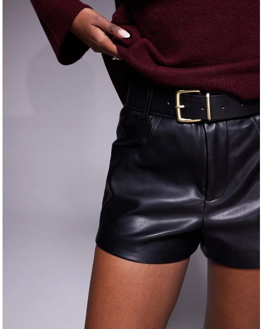 River Island Red Faux Leather Short