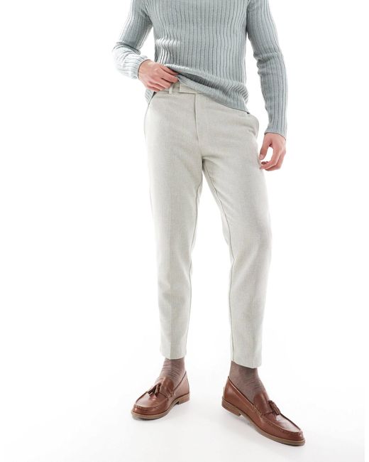 ASOS – schmal zulaufende anzughose aus wollmix in White für Herren