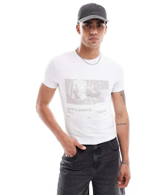 ASOS White Muscle Fit T-shirt for men
