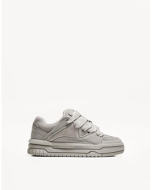 Bershka White Chunky Skater Trainers