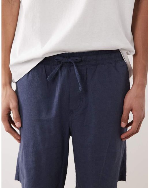 JJ Rebel White Drawstring Linen-mix Shorts for men