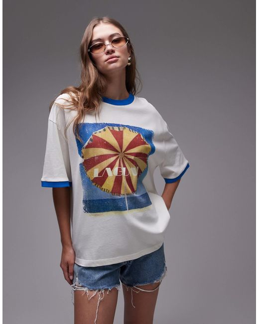 TOPSHOP Gray – ringer-t-shirt