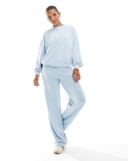 Felpa Azzurra Squadrata di JJXX in Blue