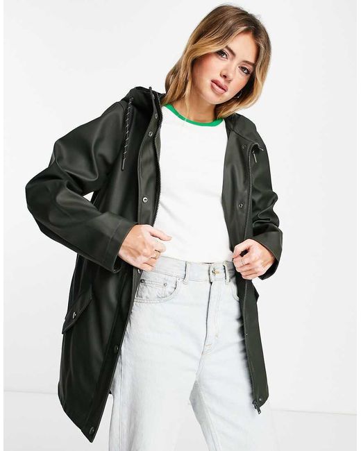 Vero Moda Green Coated Jacket With Hood